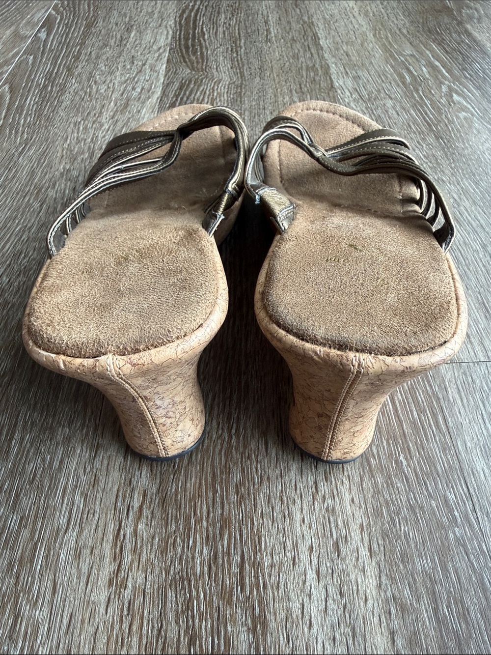 White Mt Bronze Y2K Wedge Sandals - Picture 6 of 8